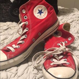 Red hightop converse